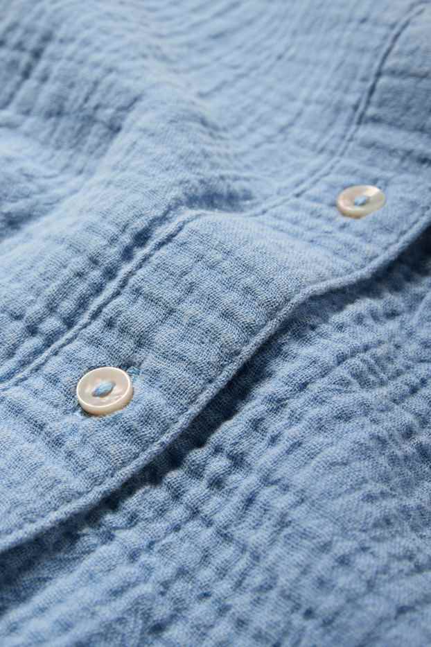 Femmes - Chemisier en mousseline - bleu