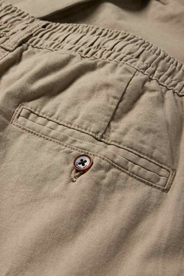 Men - Cargo trousers - tapered fit - beige