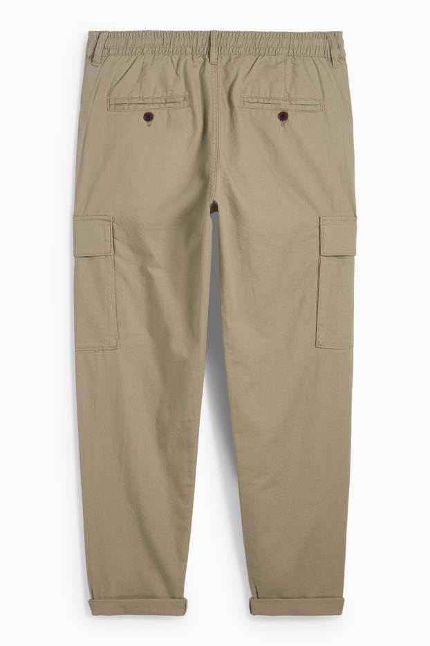 Men - Cargo trousers - tapered fit - beige