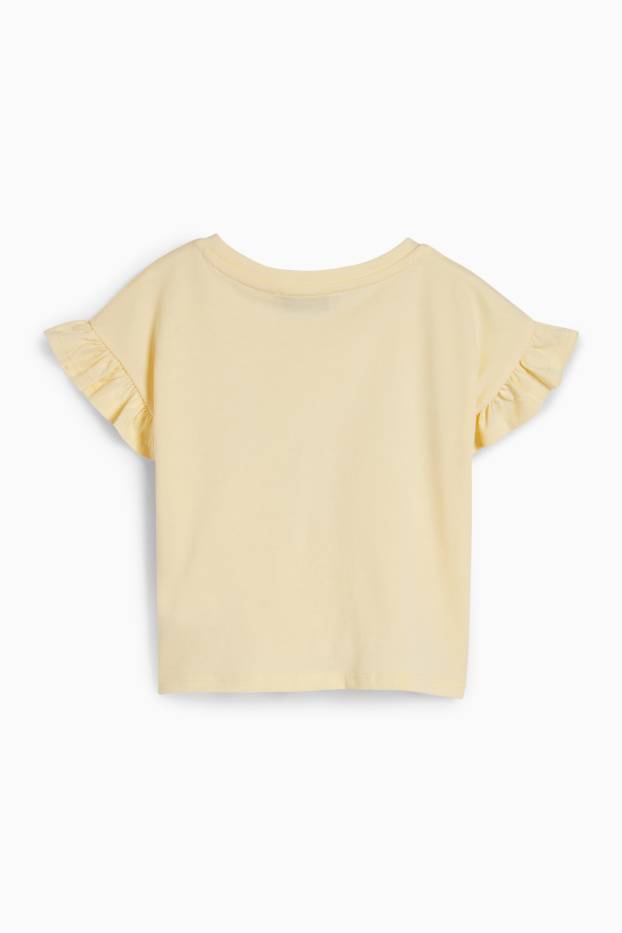 Nena - Animals de mar - samarreta de màniga curta amb nus - efecte brillant - groc clar