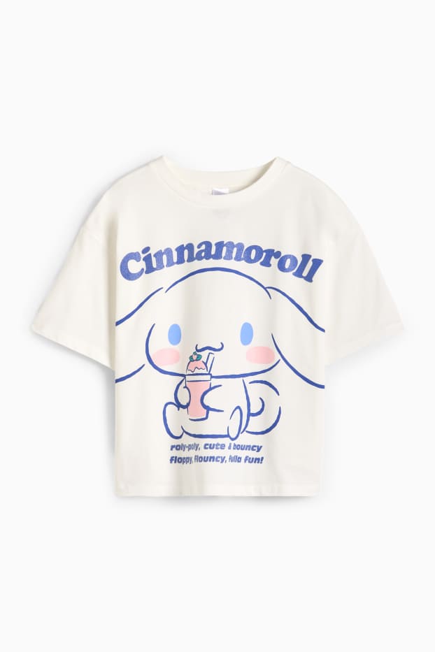 Children Girls - Cinnamoroll - short sleeve T-shirt - white