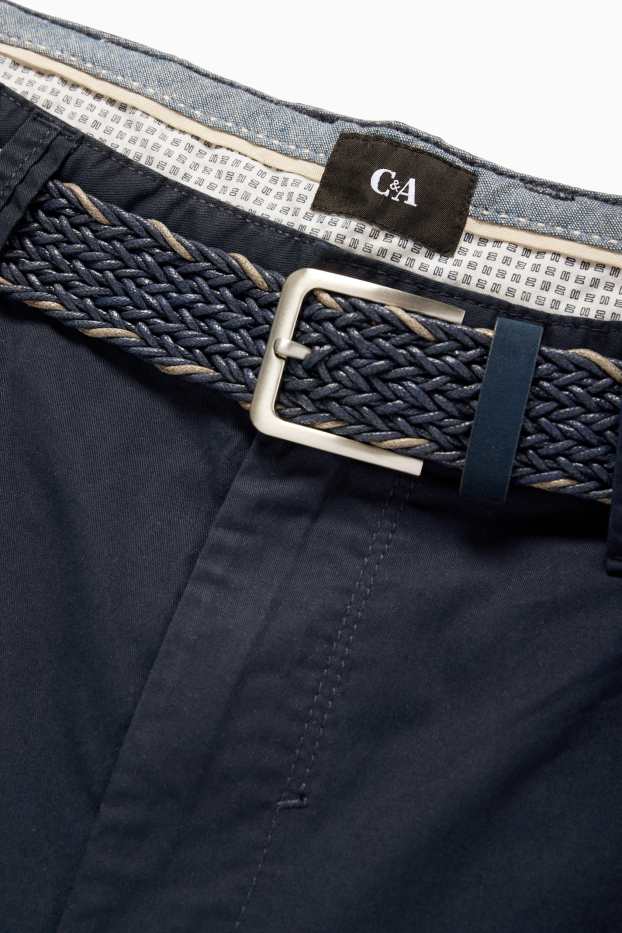 Uomo - Bermuda cargo con cintura - blu scuro