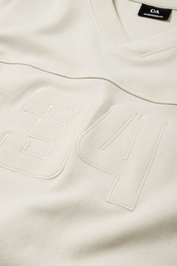Uomo - T-shirt - oversize - beige chiaro