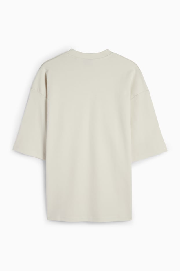 Uomo - T-shirt - oversize - beige chiaro