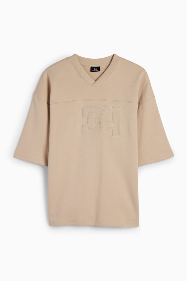 Uomo - T-shirt - oversize - beige