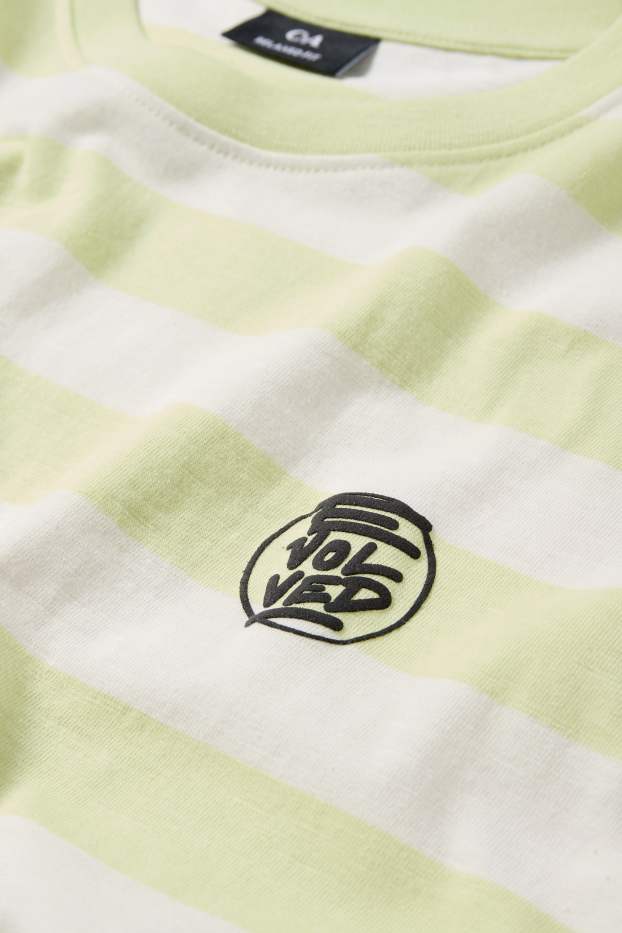 Uomo - T-shirt - relaxed fit - a righe - verde menta