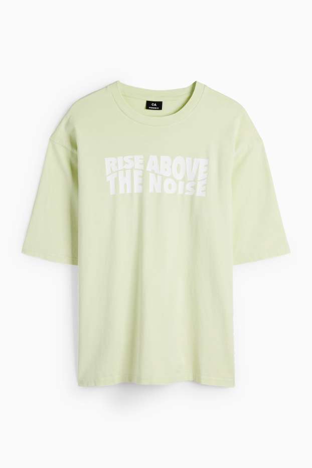Uomo - T-shirt - oversize - verde menta