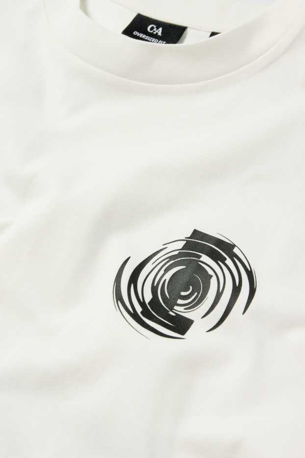 Home - Samarreta de màniga curta - oversized - blanc