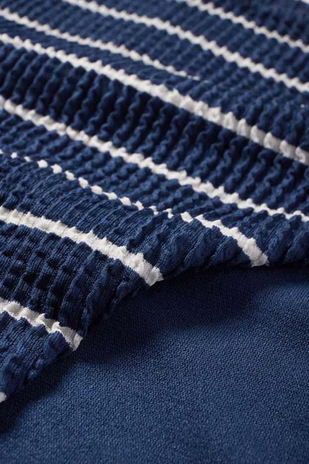 Women - Bikini bottoms - mid-rise waist - LYCRA® XTRA LIFE™ - striped - dark blue