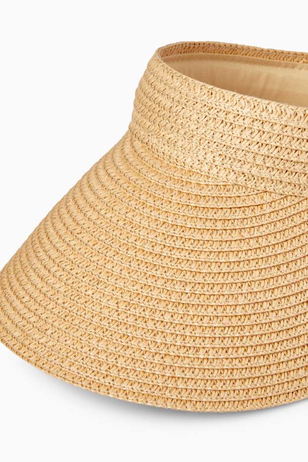 Damen - Stroh-Sonnenvisor - beige