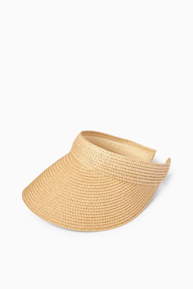 Damen - Stroh-Sonnenvisor - beige