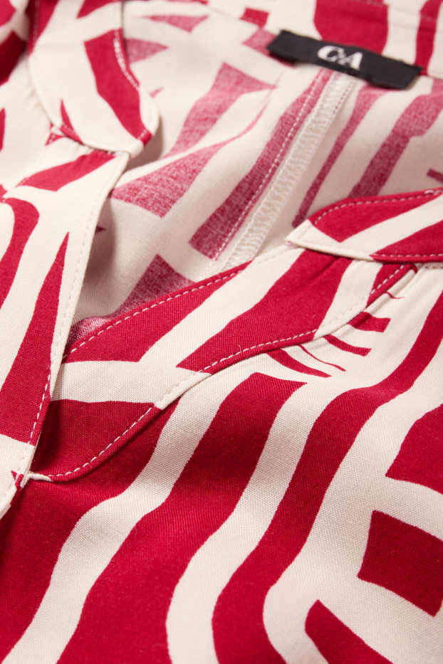 Femmes - Robe en viscose - à motif - rouge / beige