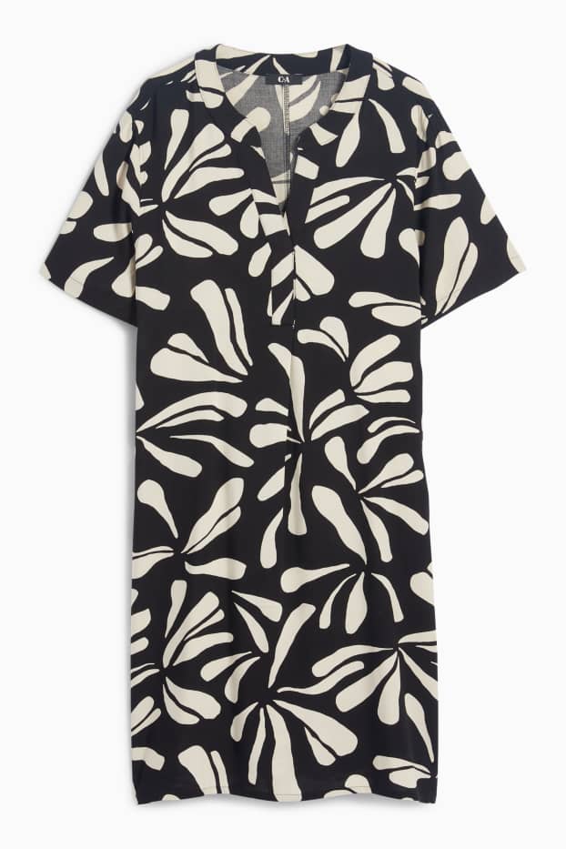 Mujer - Vestido de viscosa - estampado - negro / beis