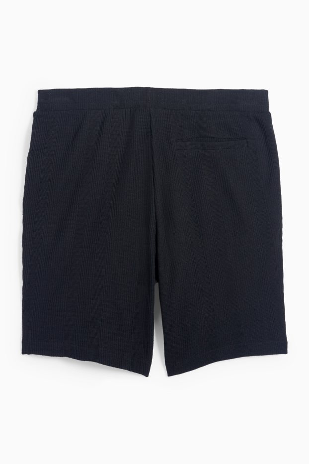 Bărbați - Pantaloni scurți - reiați - negru