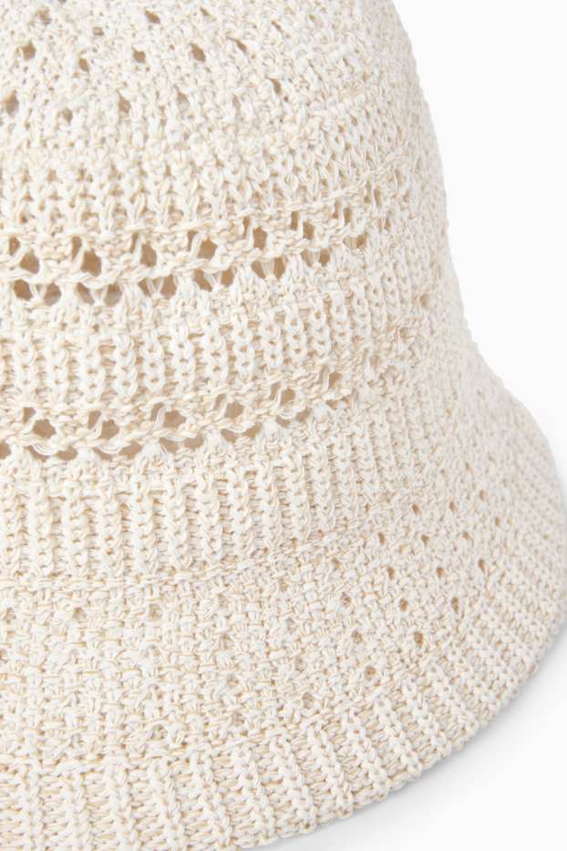 Damen - Strick-Hut - cremeweiß