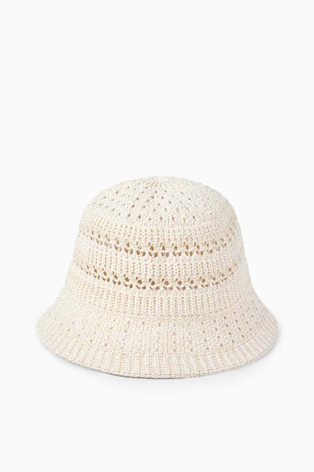 Damen - Strick-Hut - cremeweiß