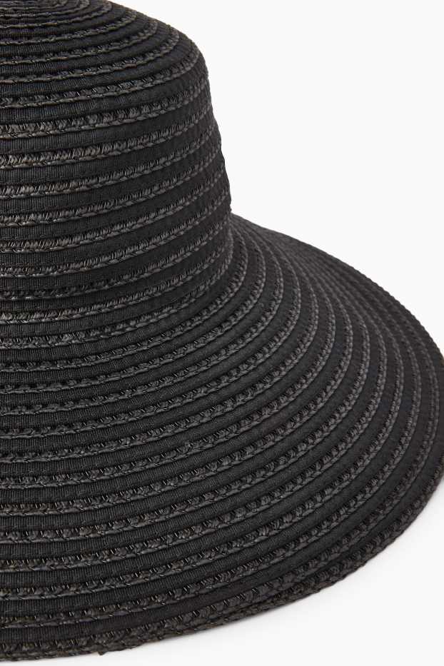 Femmes - Chapeau de paille - noir