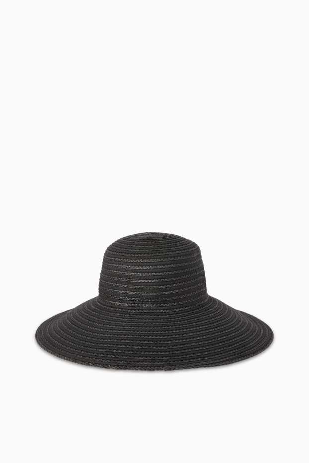 Femmes - Chapeau de paille - noir
