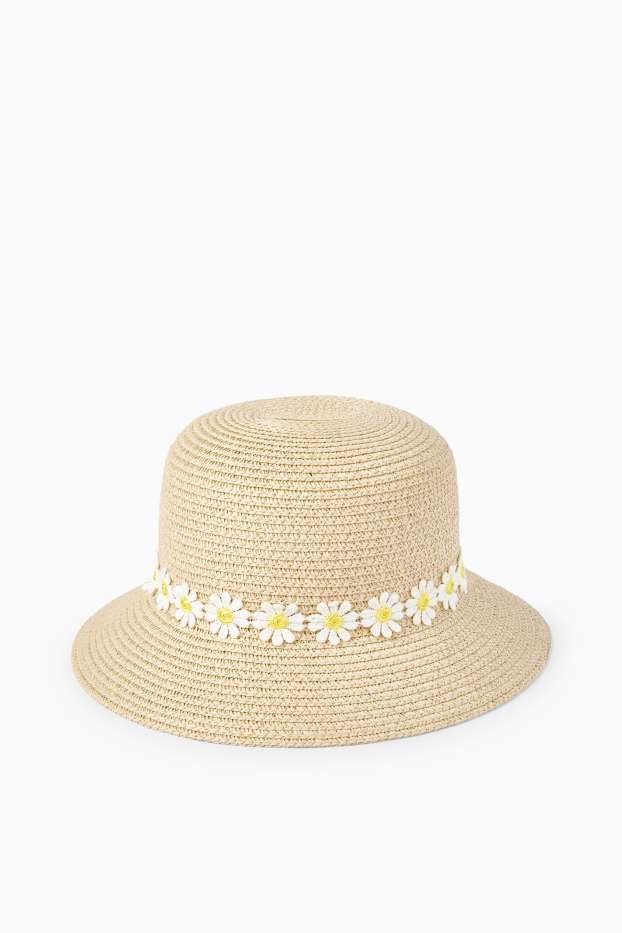 Nena - Flor - barret de palla - beix clar