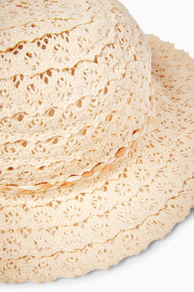 Bebeluși - fete - Pălărie bebeluși - bej deschis