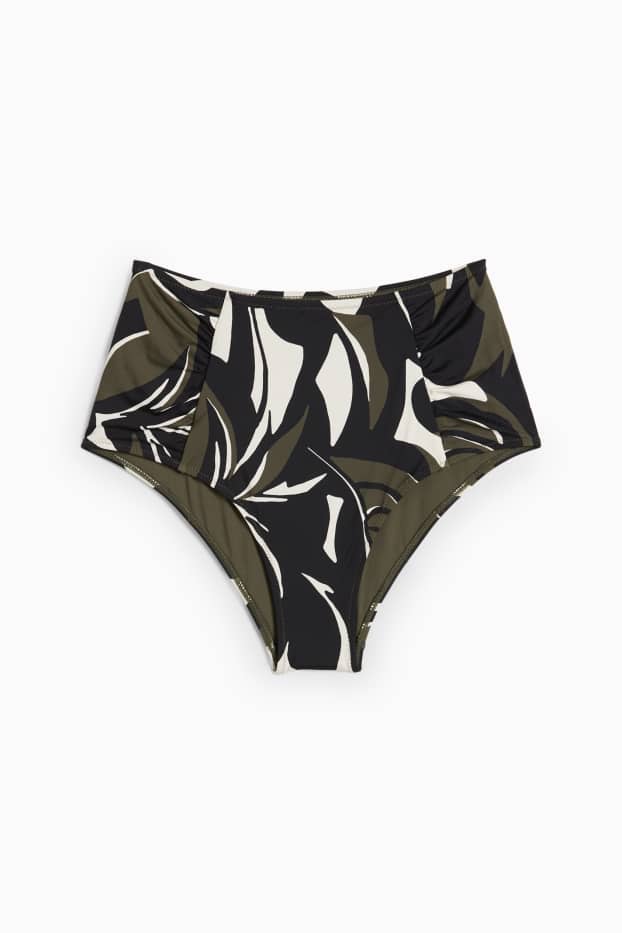 Femmes - Bas de bikini - high waist - LYCRA® XTRA LIFE™ - à motif - vert foncé / noir