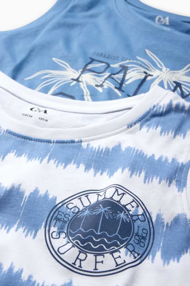 Kinder Jungen - Multipack 2er - Sommer - Shorty-Pyjama - 4 teilig - blau