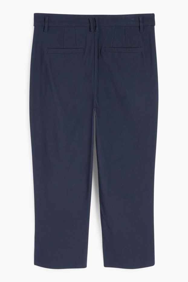 Damen - Caprihose - Mid Waist - Slim Fit - dunkelblau