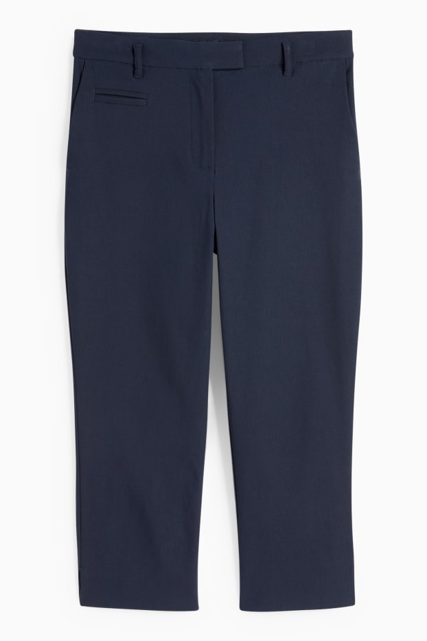 Damen - Caprihose - Mid Waist - Slim Fit - dunkelblau