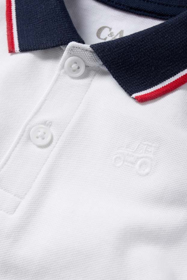 Kinderen: jongens - Tractor - poloshirt - wit