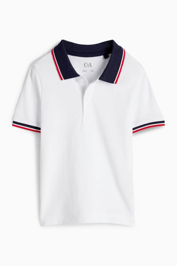 Kinderen: jongens - Tractor - poloshirt - wit