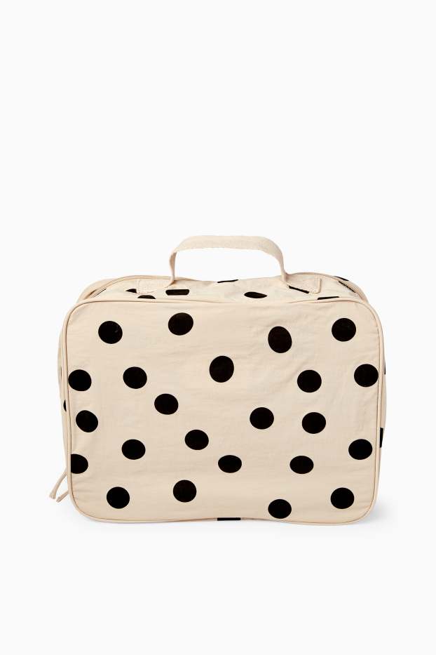 Women - Travel bag - 3 piece - polka dot - light beige