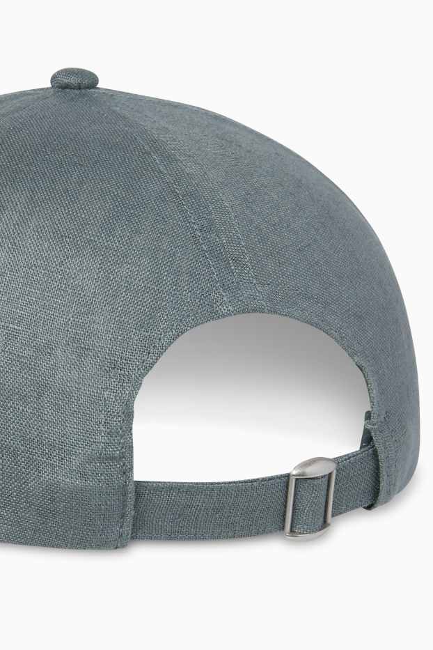 Men - Linen cap - dark green