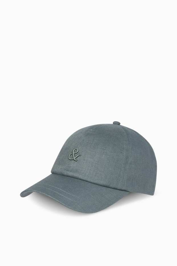 Men - Linen cap - dark green