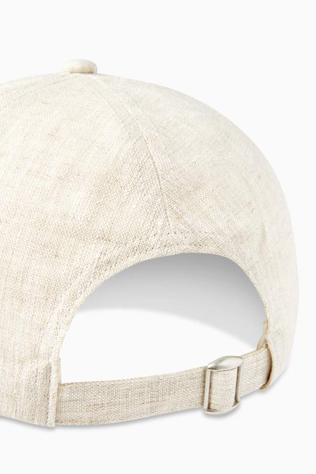 Uomo - Cappellino in lino - beige chiaro
