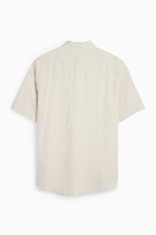 Hommes - Chemise - regular fit - col kent - beige clair