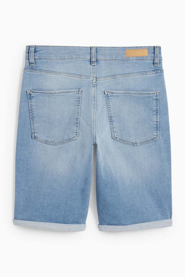 Femmes - Bermuda en jean - mid waist - LYCRA® - jean bleu clair