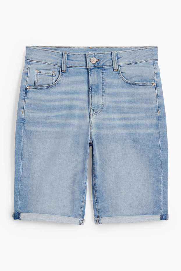 Femmes - Bermuda en jean - mid waist - LYCRA® - jean bleu clair