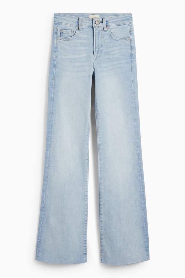 Women - Flared jeans - high waist - LYCRA® - denim-light blue