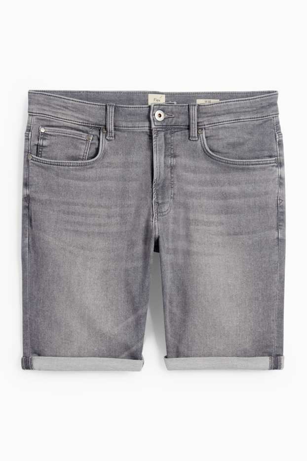 Men - Denim shorts - Flex jog denim - LYCRA® - denim-light gray