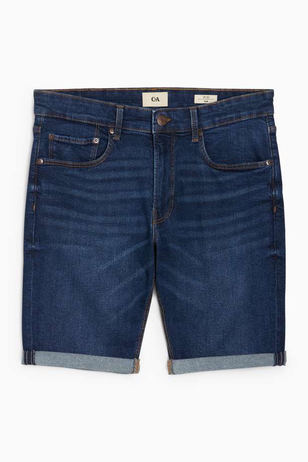 Bărbați - Pantaloni scurți de blugi - LYCRA® - denim-albastru închis