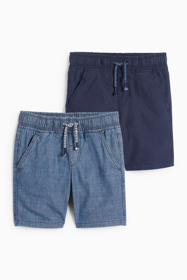 Niños: niños - Pack de 2 - bermudas - azul oscuro