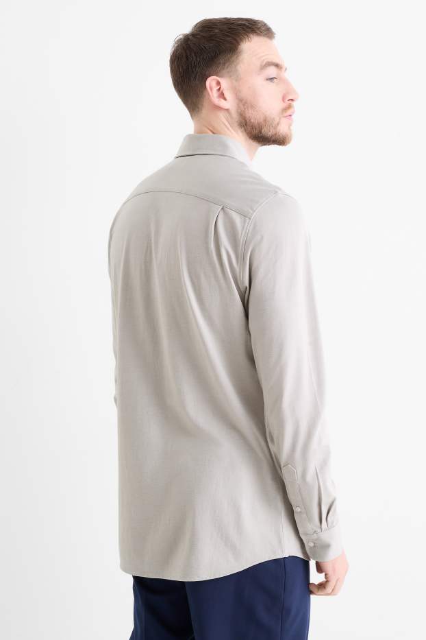 Heren - Business-overhemd - slim fit - kent - grijs