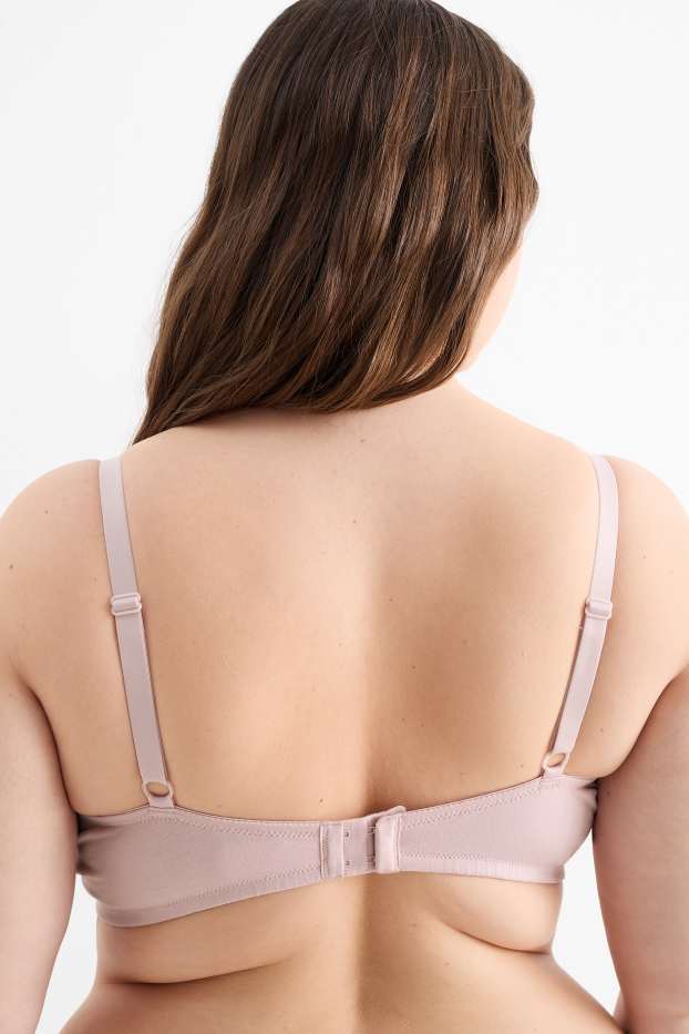Donna - Confezione da 2 - reggiseno senza ferretti - imbottito - rosa