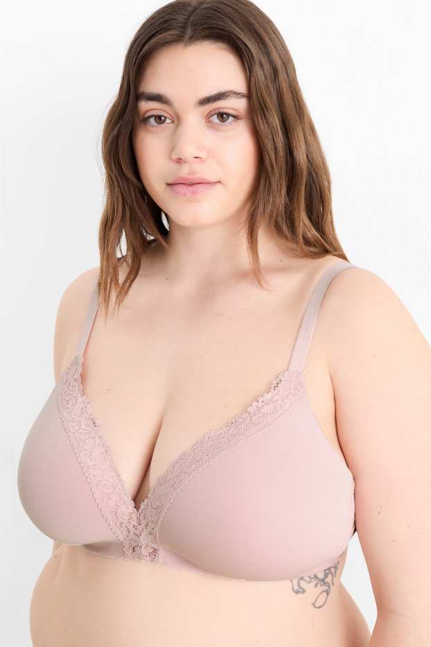 Donna - Confezione da 2 - reggiseno senza ferretti - imbottito - rosa