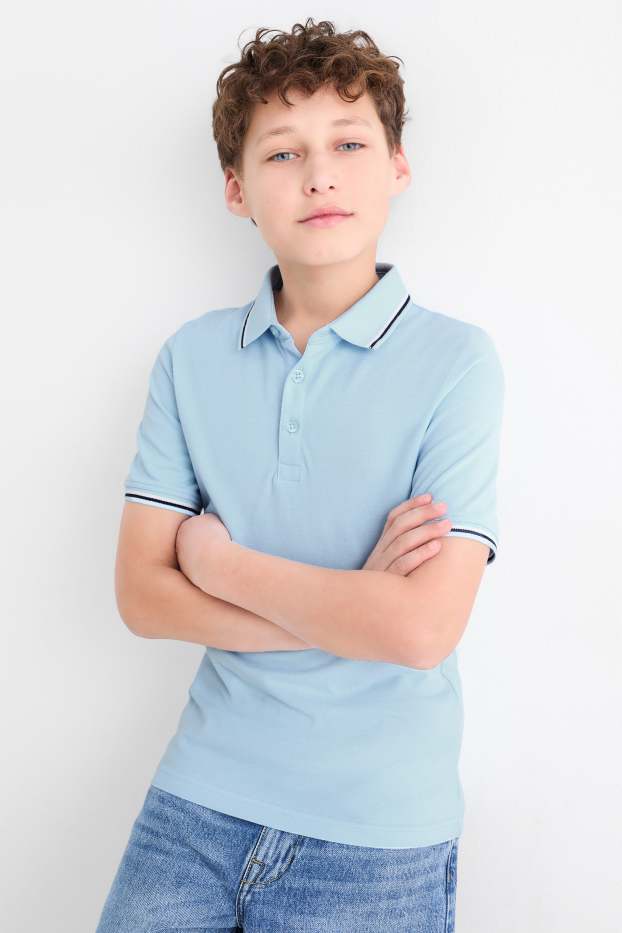 Bambini - Confezione da 2 - polo - azzurro