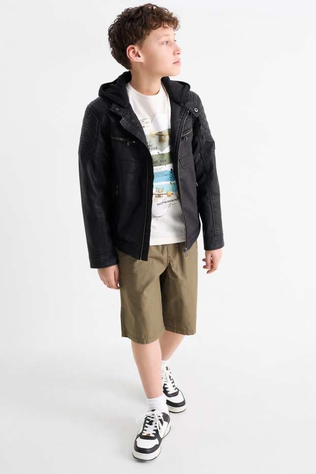 Děti - chlapci - Multipack 3 ks - bermudy - tmavomodrá