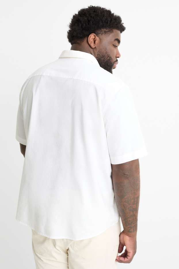 Herren - Hemd - Regular Fit - Button-down - weiß