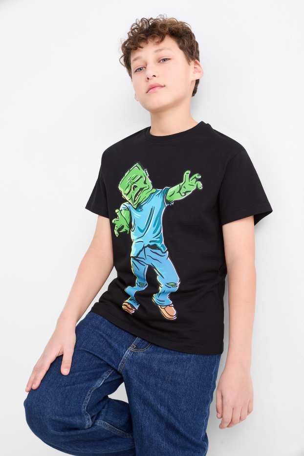 Kinderen: jongens - Minecraft - T-shirt - zwart