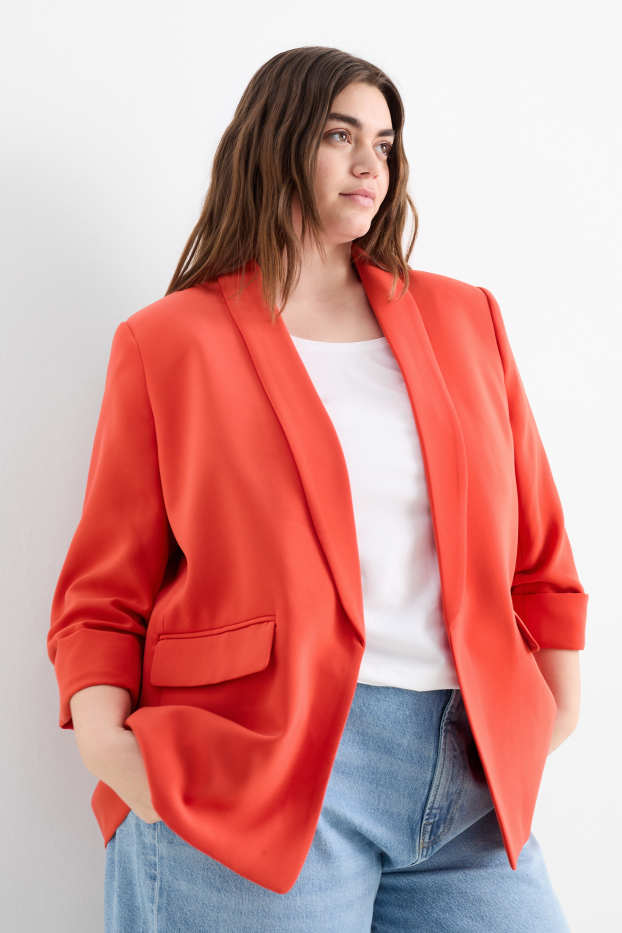 Femmes - Blazer - relaxed fit - orange foncé