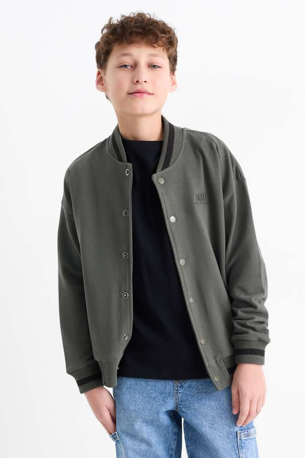 Nen - Patinador - jaqueta d’estil universitari - estructurada - verd fosc